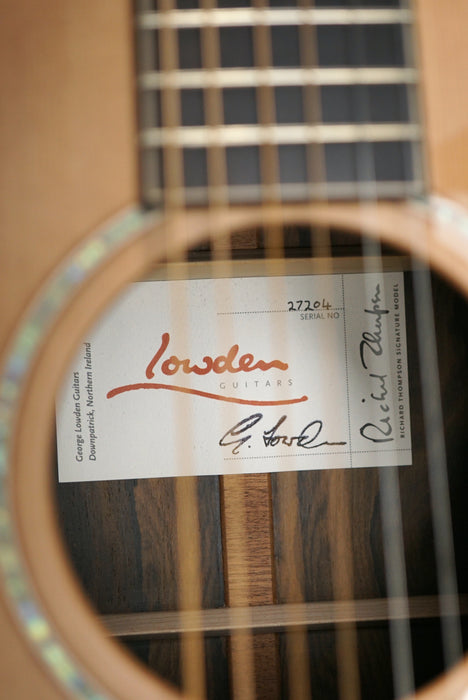 Lowden FRT-ZI-RC Richard Thompson Signature Series w AAAA Ziricote B&S Red Cedar Soundboard Size F