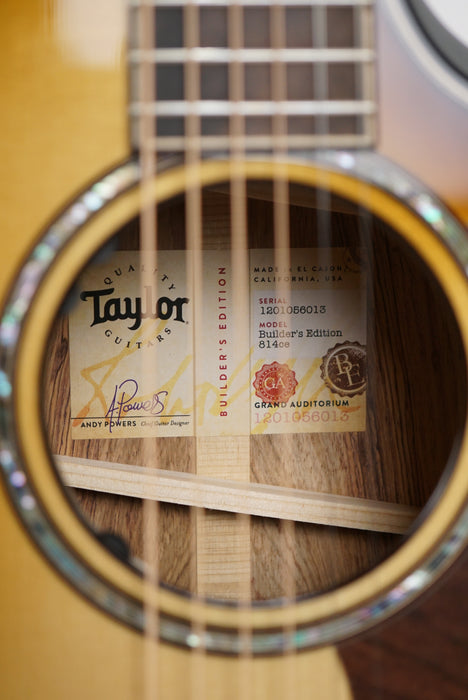 Taylor Builder's Edition 814ce Honduran Rosewood/Adirondack Spruce