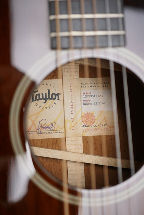 2021 Taylor 522ce 12-Fret