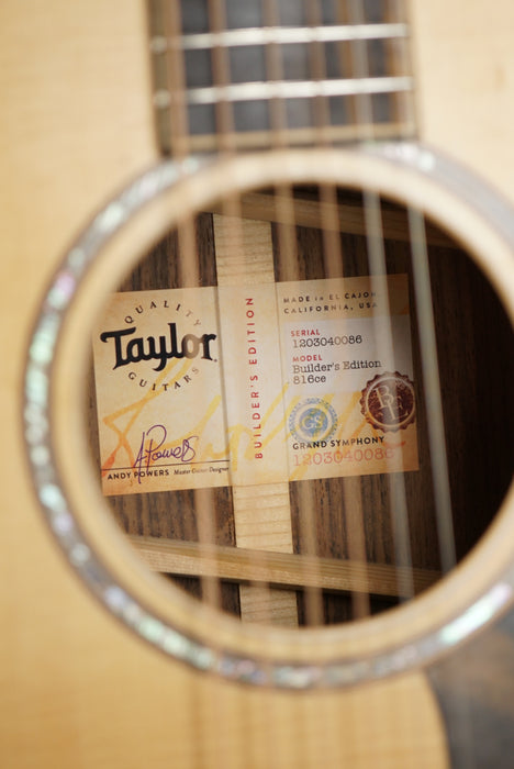 2020 Taylor 816ce Builders Edition
