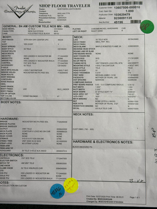 Fender Custom Shop American Custom Telecaster® NOS