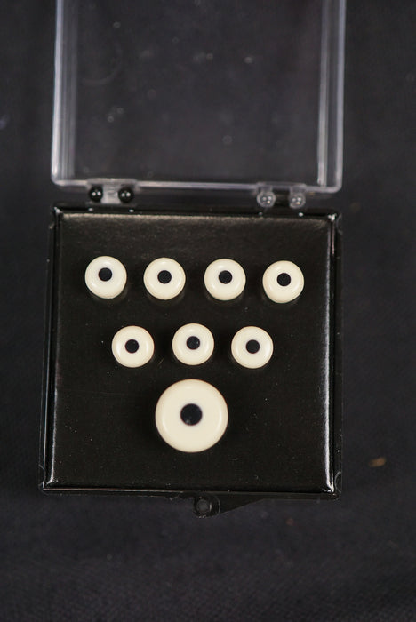 Martin Bridge and End Pins- White with Black Dot