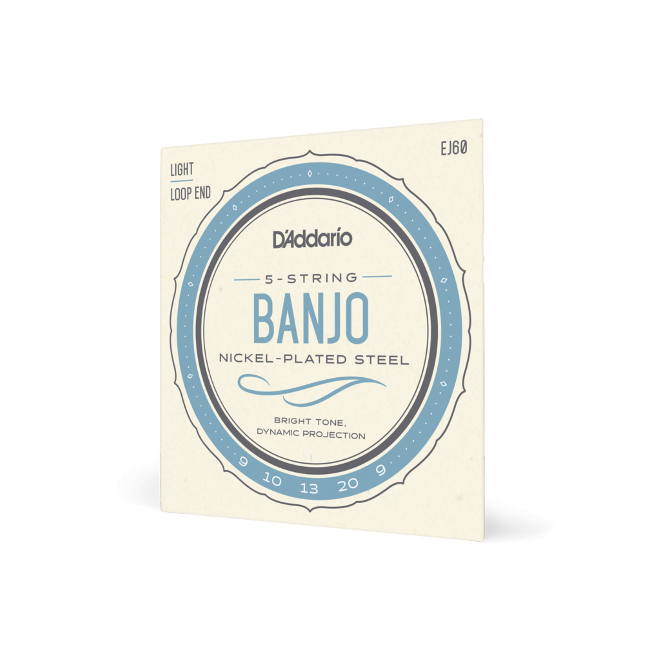 D'Addario EJ60 Light Loop End 5 String Banjo 9's